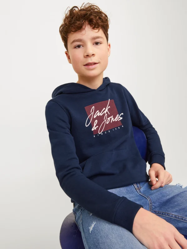 JACK & JONES jjzuri sweat hood jnr Enfant 12249874-navy – Image 4